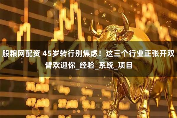 股粮网配资 45岁转行别焦虑！这三个行业正张开双臂欢迎你_经验_系统_项目
